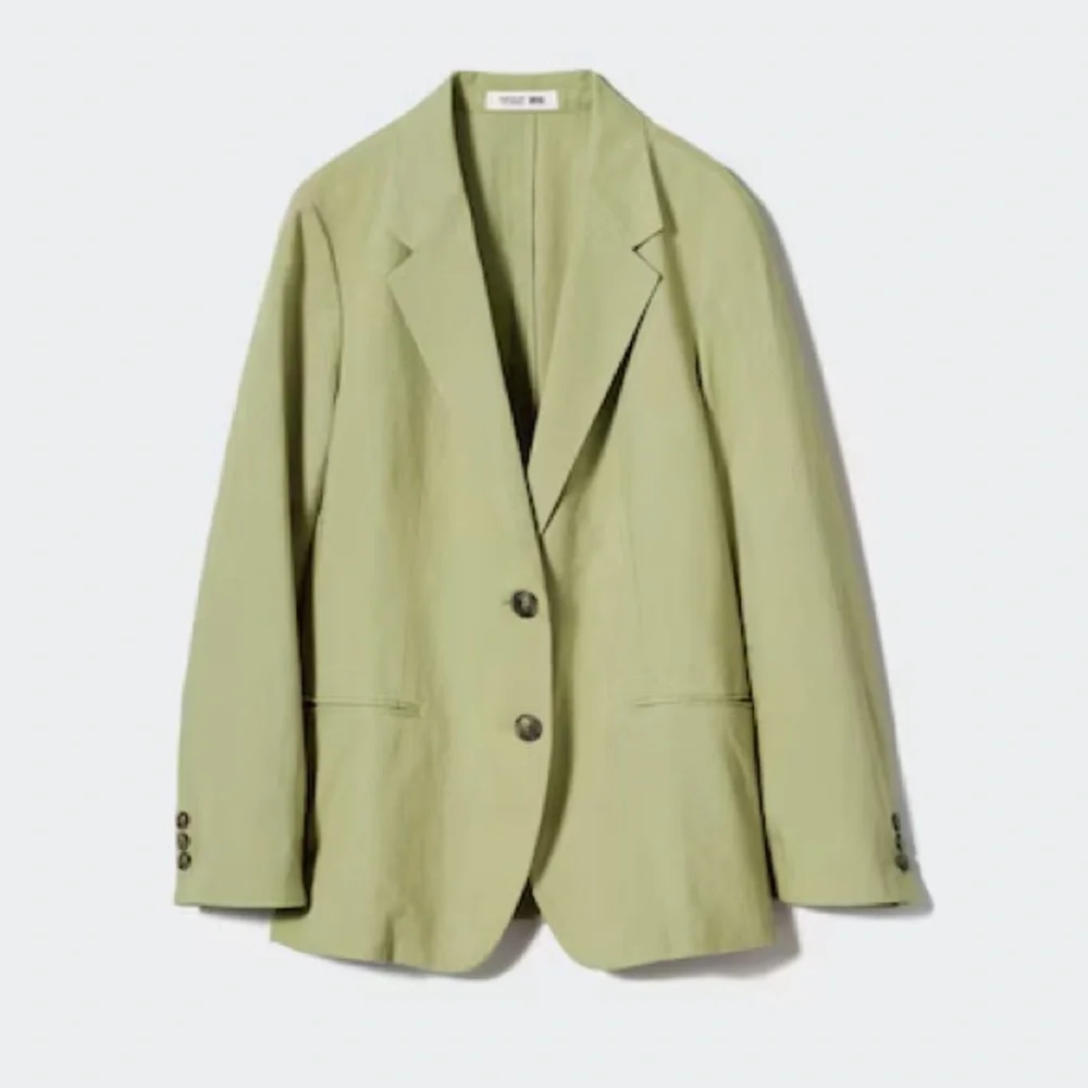 Uniqlo Comptoir Des Cotonniers Linen Blend Blazer Jacket Sage Green Small